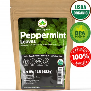 100% Organic Peppermint (Whole Leaf) Herbal Tea 1 lb bulk (Egypt)