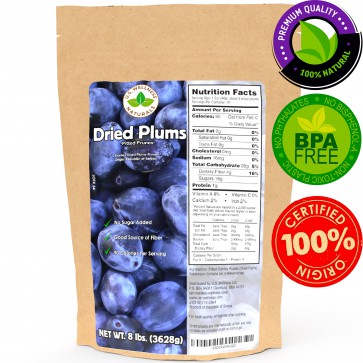 Prunes, SPECIALITY Dried Plums, BULK 8lbs Package